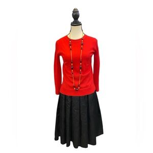 100% extra fine merino wool red top sweater, EUC size Petite XS